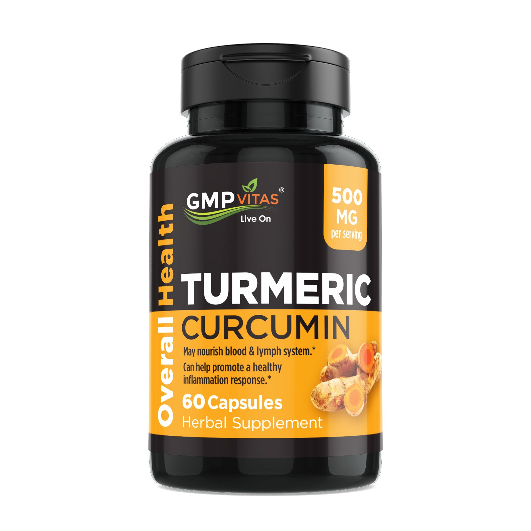 GMP Vitas® Natural Turmeric Curcumin Extra 500mg 60 Capsules